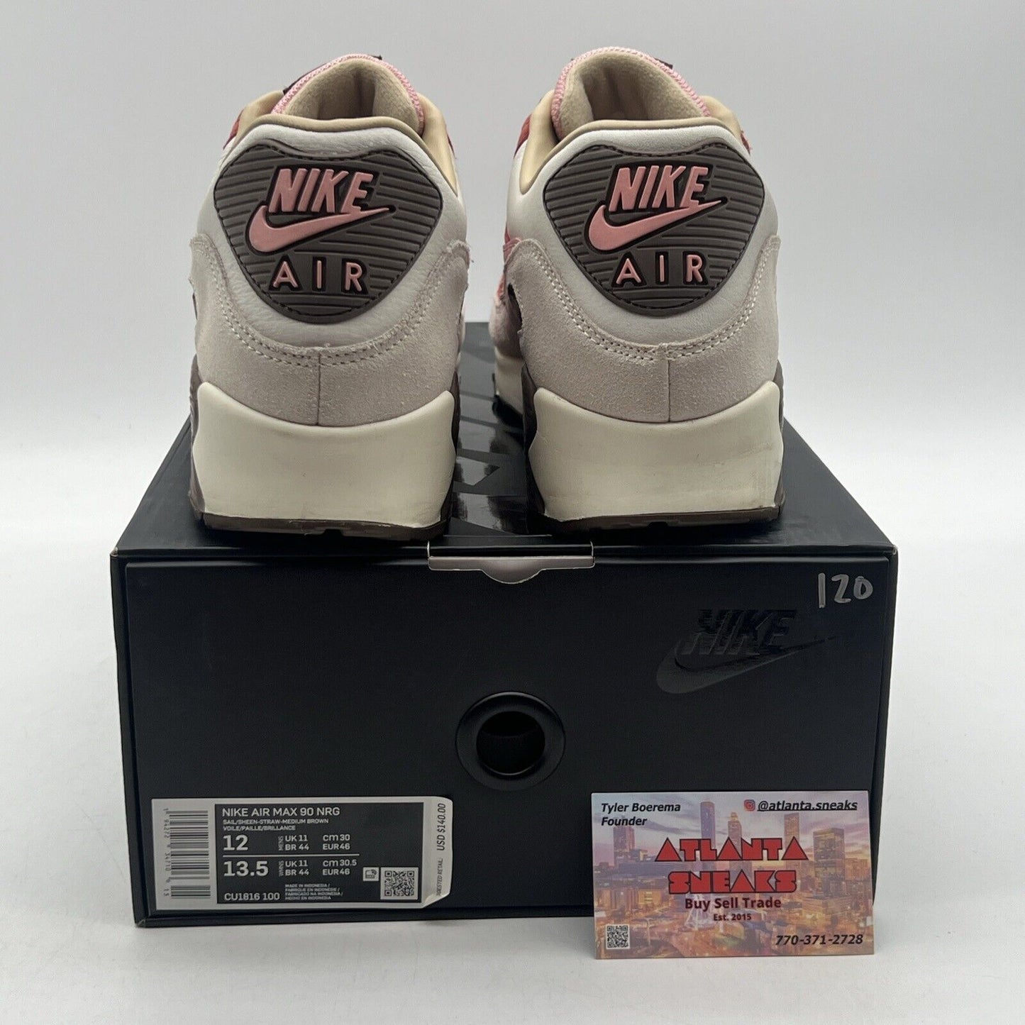 Size 12 - Nike DQM x Air Max 90 2021 Bacon Brown Pink Suede (CU1816-100)