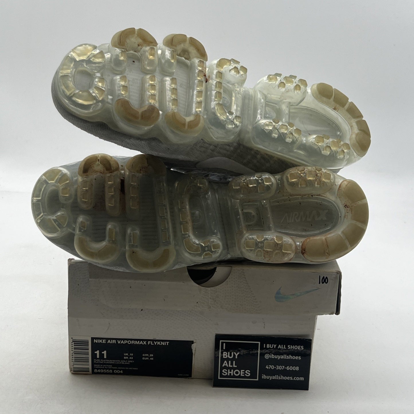 Size 11 - Nike Air VaporMax Pure Platinum (849558-004)