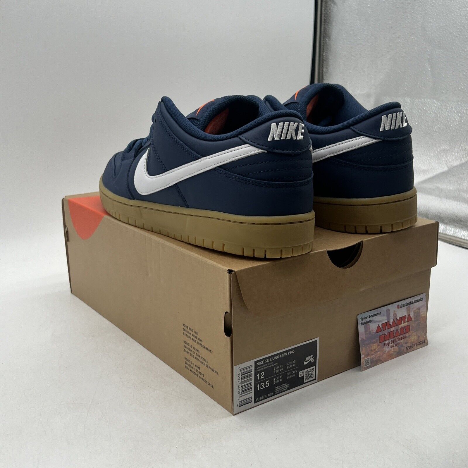 Size 12 - Nike SB Dunk Low Pro ISO Orange Label Navy Gum Light Brown FJ1674-400