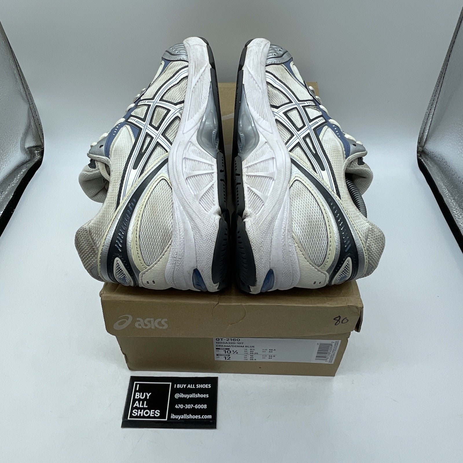 Size 10.5 - Asics Sportstyle GT-2160 Cream Denim Blue Running (1203A320-107)