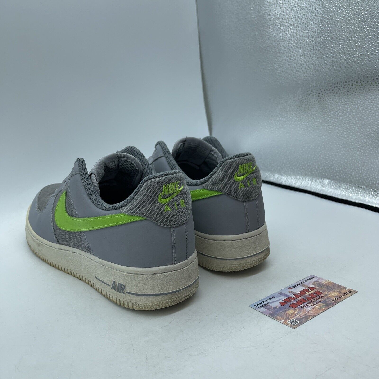 Size 11.5 - Nike Air Force 1 Low Wolf Grey Green (488298-009)