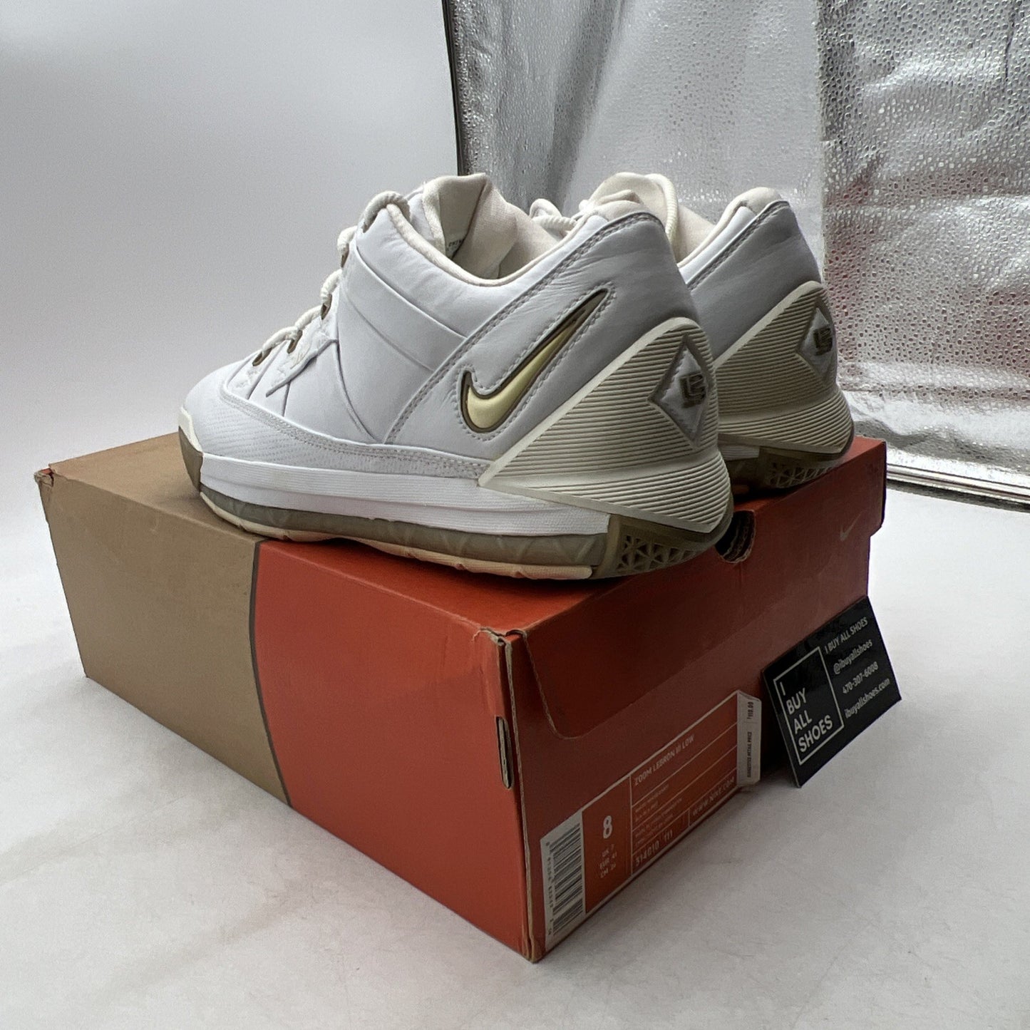 Size 8 - Nike Zoom LeBron 3 Low White (314010-111)