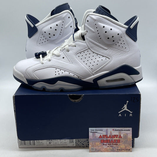 Size 8.5 - Jordan 6 Retro Midnight Navy White Leather (CT8529-141)