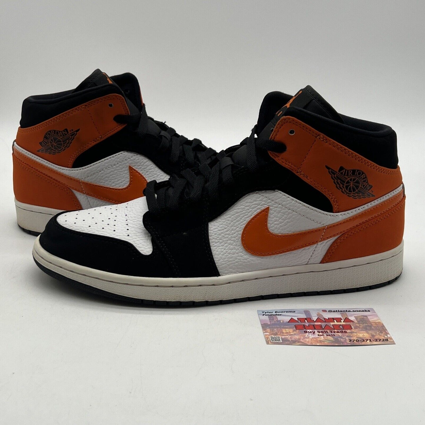 Size 12 - Air Jordan 1 Mid Shattered Backboard Black White Leather (554724-058)
