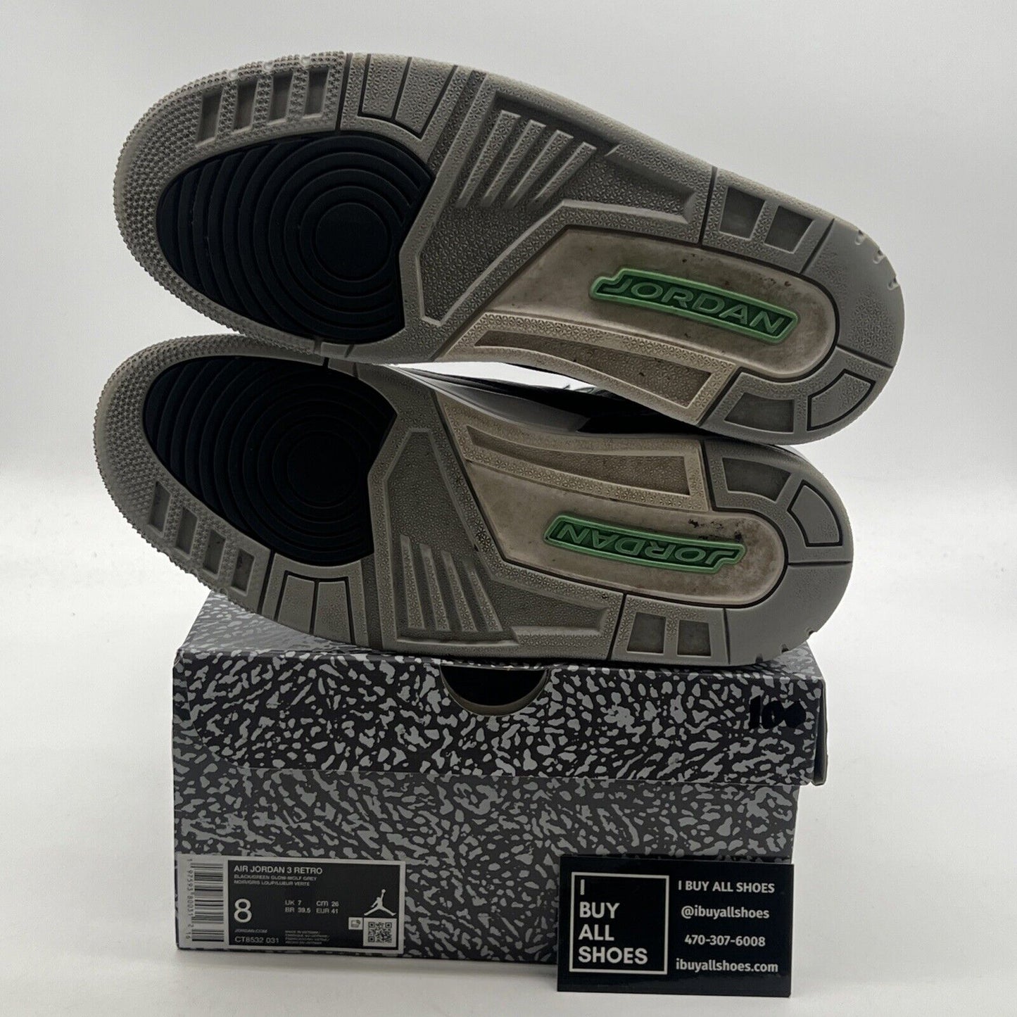 Size 8 - Air Jordan 3 Retro Green Glow (CT8532-031)
