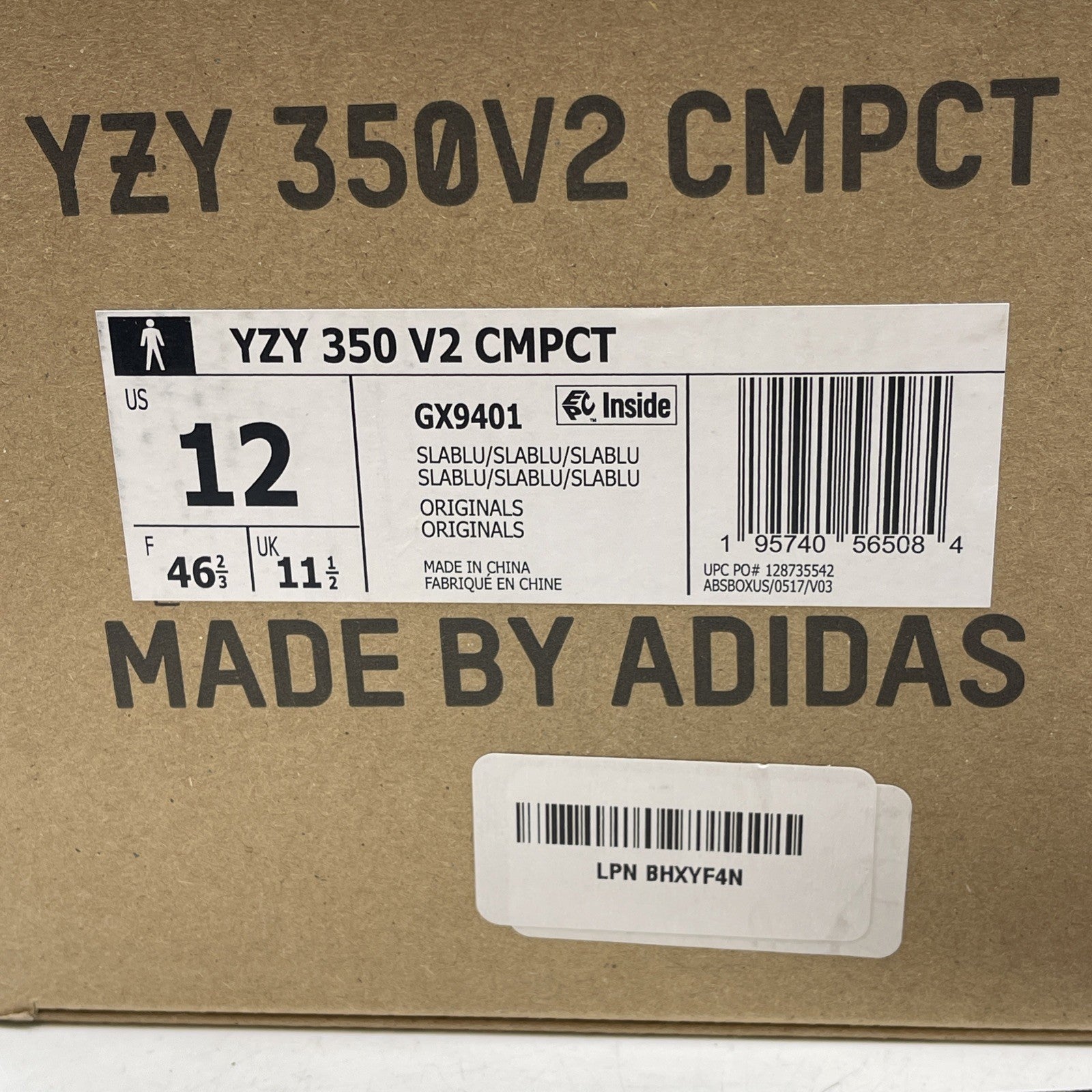 Size 12 - adidas Yeezy Boost 350 V2 CMPCT Slate Blue Grey Suede (GX9401)