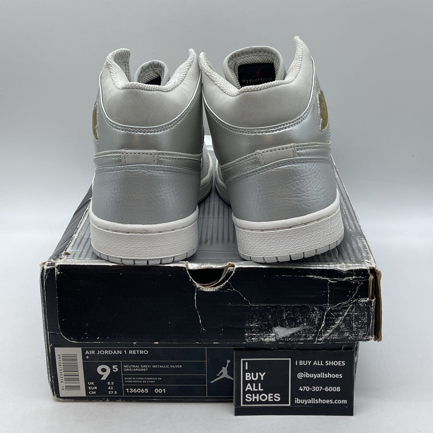 Size 9.5 - Air Jordan 1 Retro + 2001 Neutral Grey (136065-001)