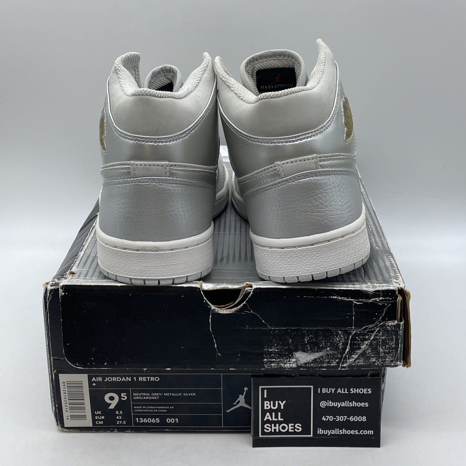 Size 9.5 - Air Jordan 1 Retro + 2001 Neutral Grey (136065-001)