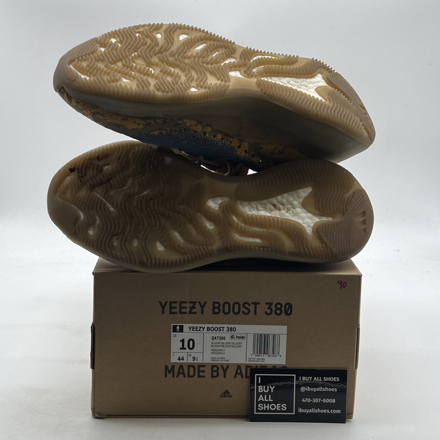 Size 10 - adidas Yeezy Boost 380 Blue Oat Non-Reflective (Q47306)
