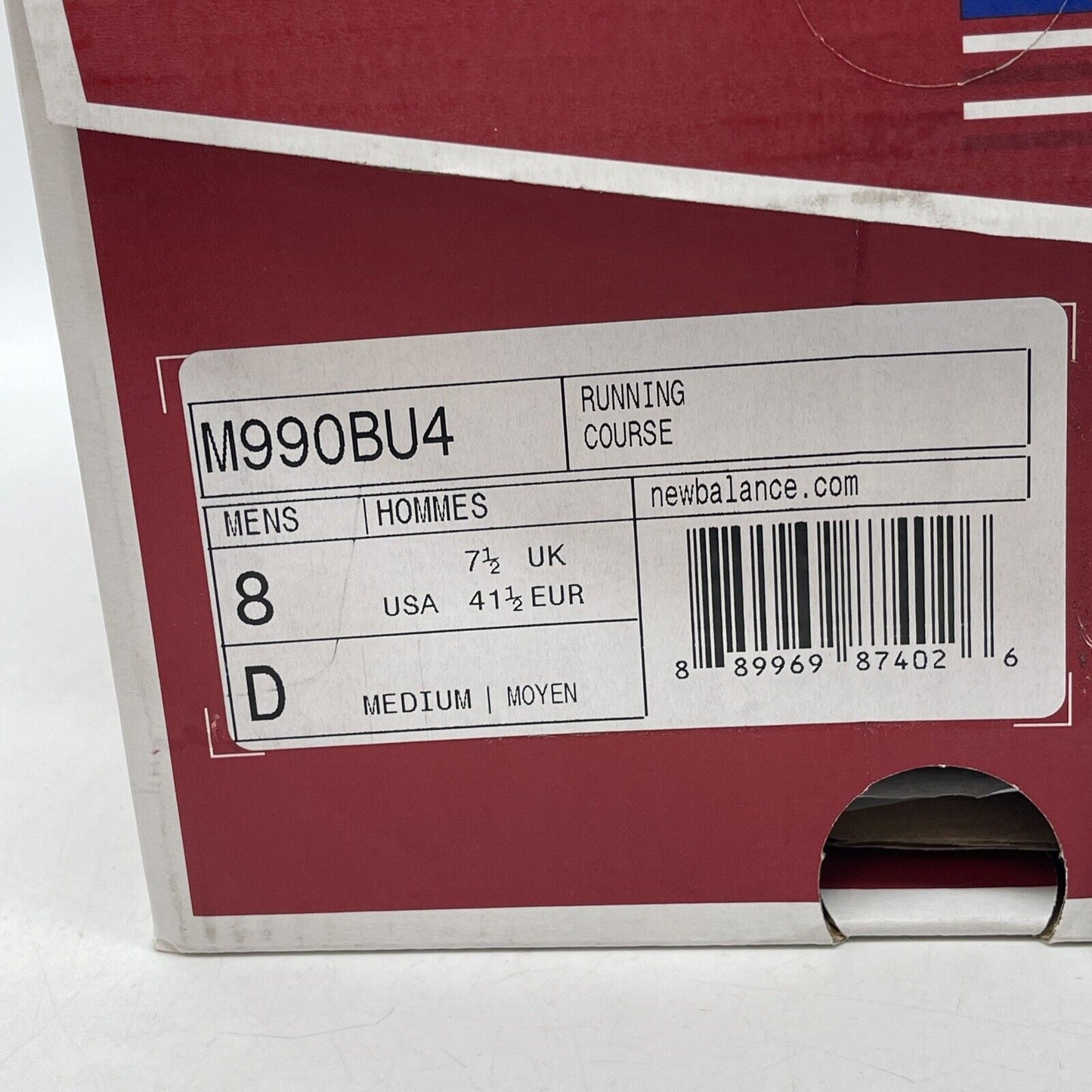 Size 8 - New Balance 990v4 Made In USA Burgundy Suede Grey Leather (M990BU4)