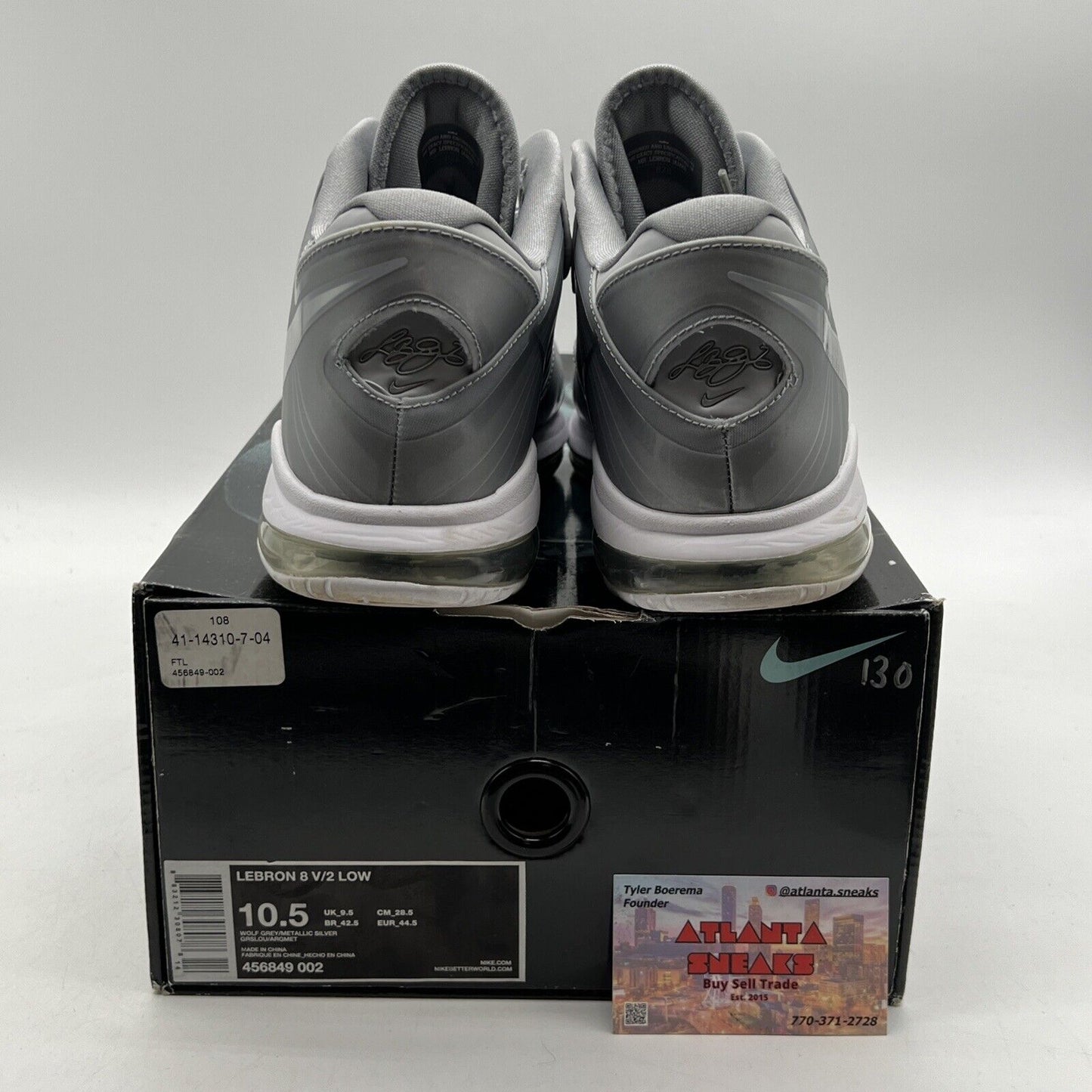 Size 10.5 - Nike LeBron 8 V/2 Low Wolf Grey (456849-002)