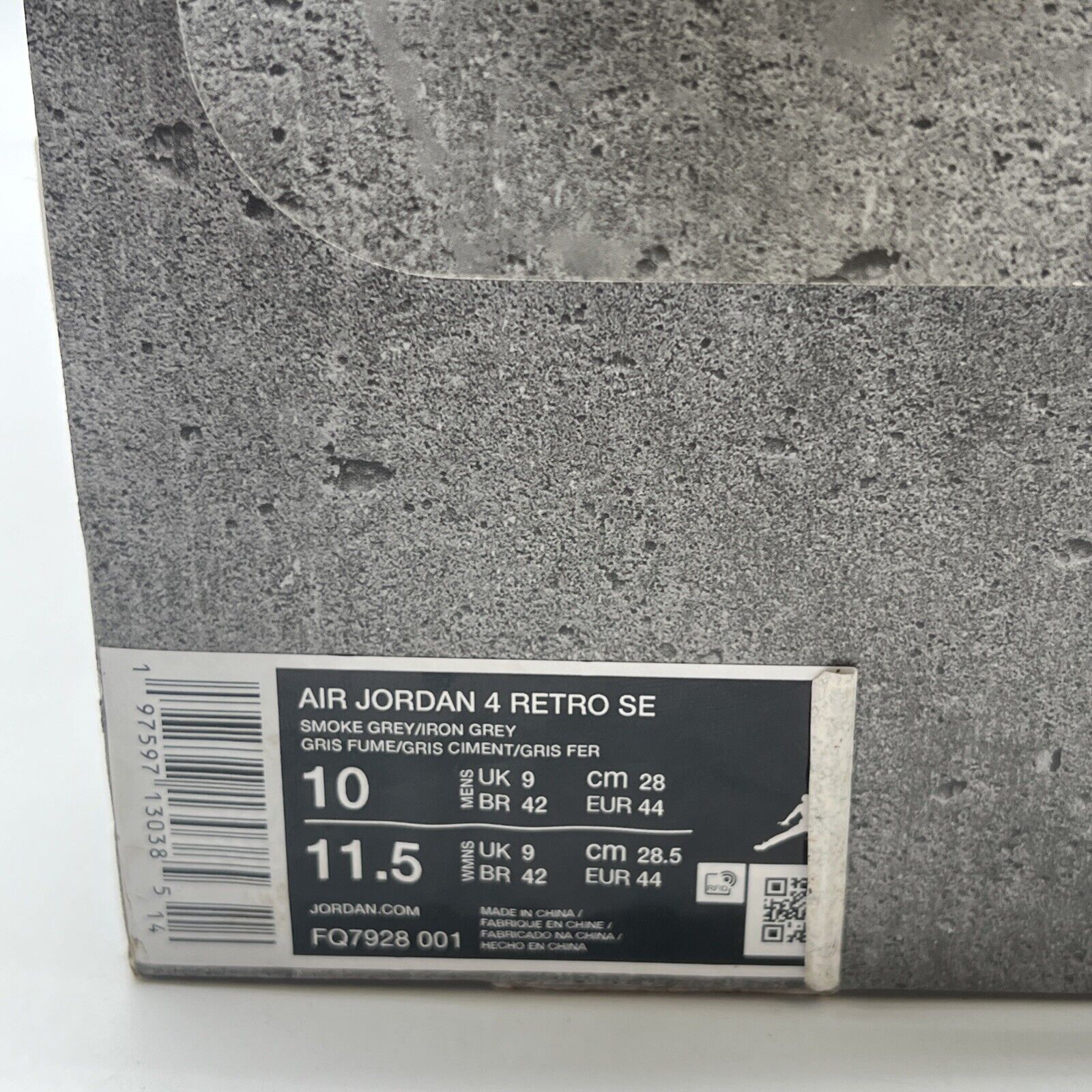 Size 10 - Air Jordan 4 Retro 2024 Paris Olympics Wet Cement (FQ7928-001)