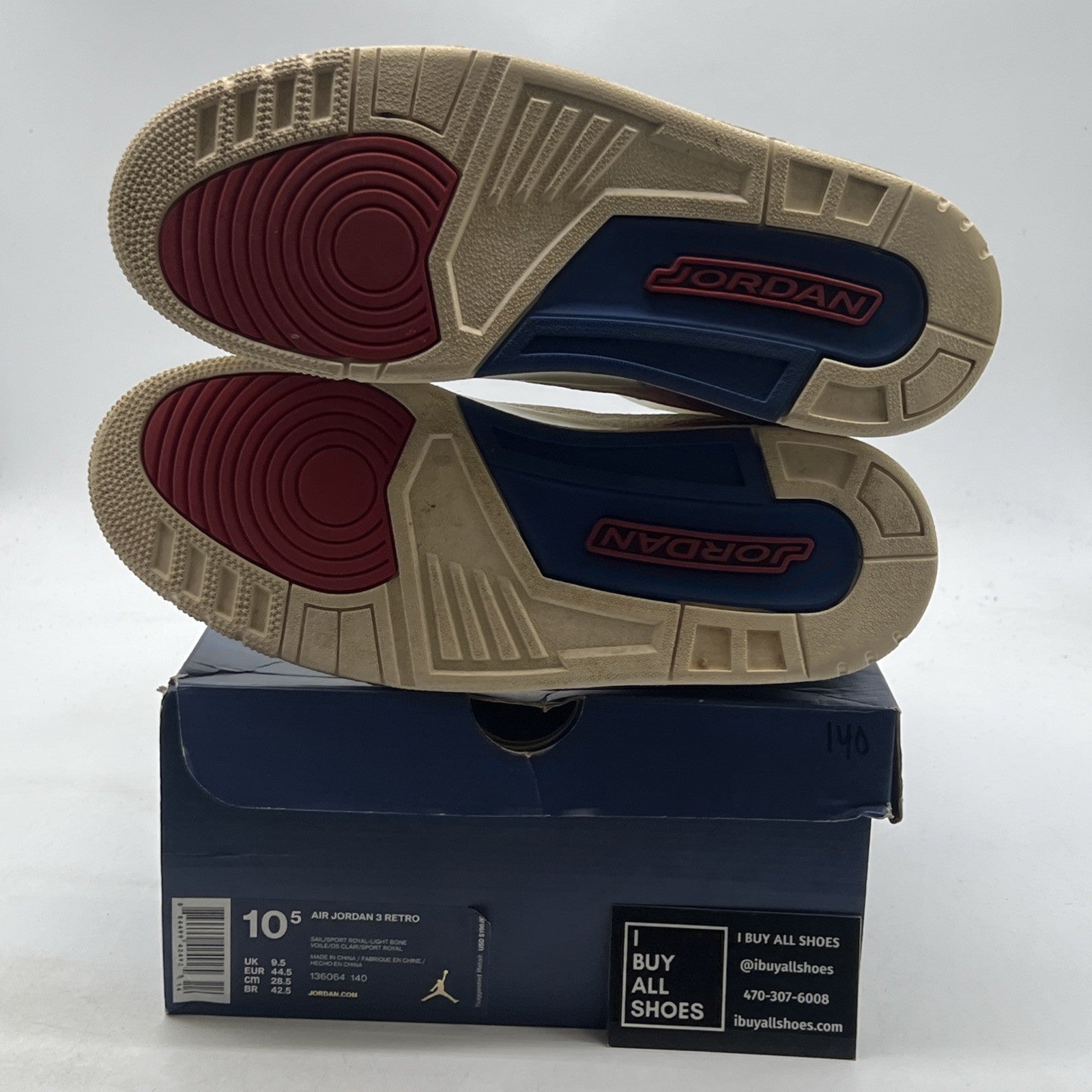 Size 10.5 - Air Jordan 3 Retro International Flight (136064-140)