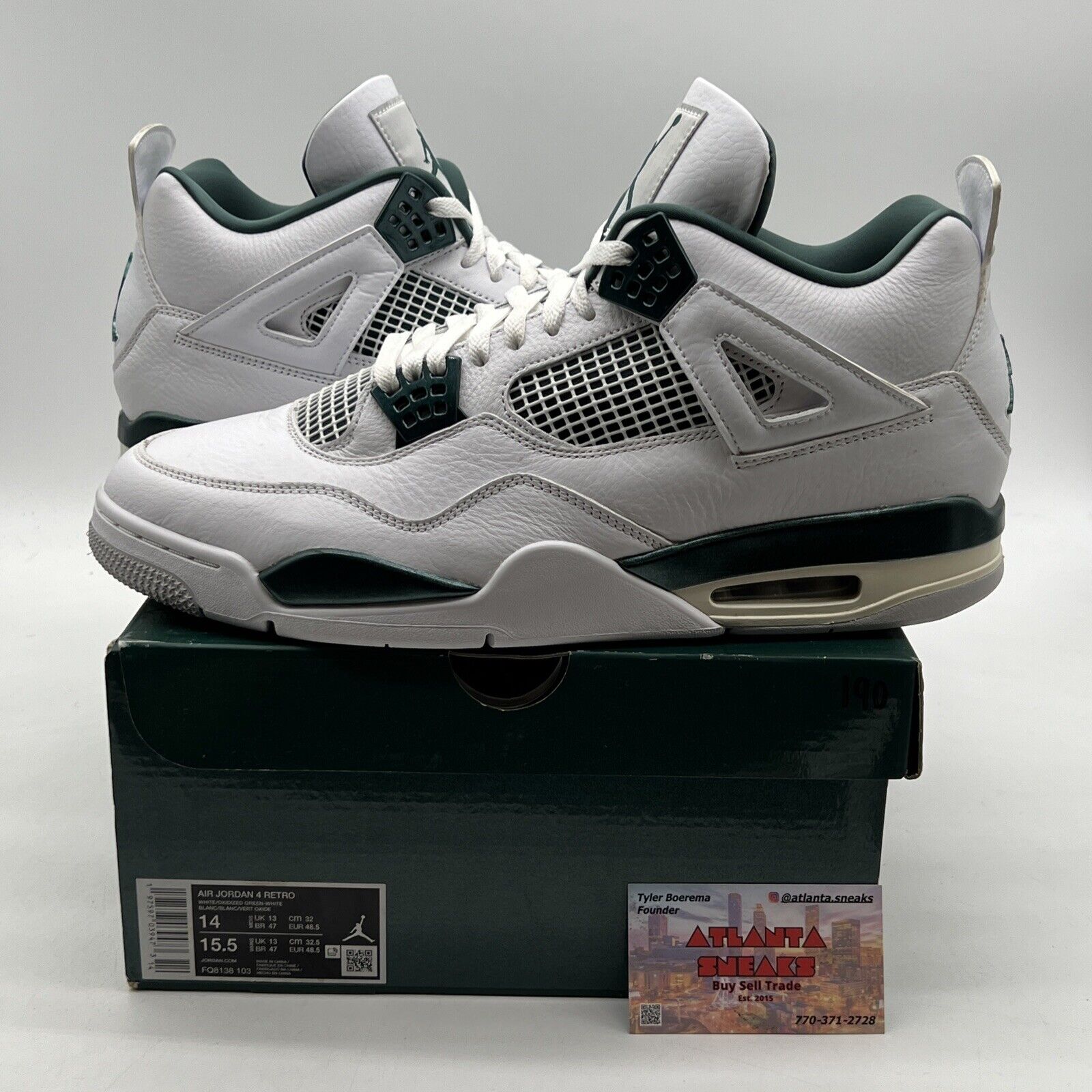 Size 14 - Air Jordan 4 Retro Oxidized Green White Leather (FQ8138-103)