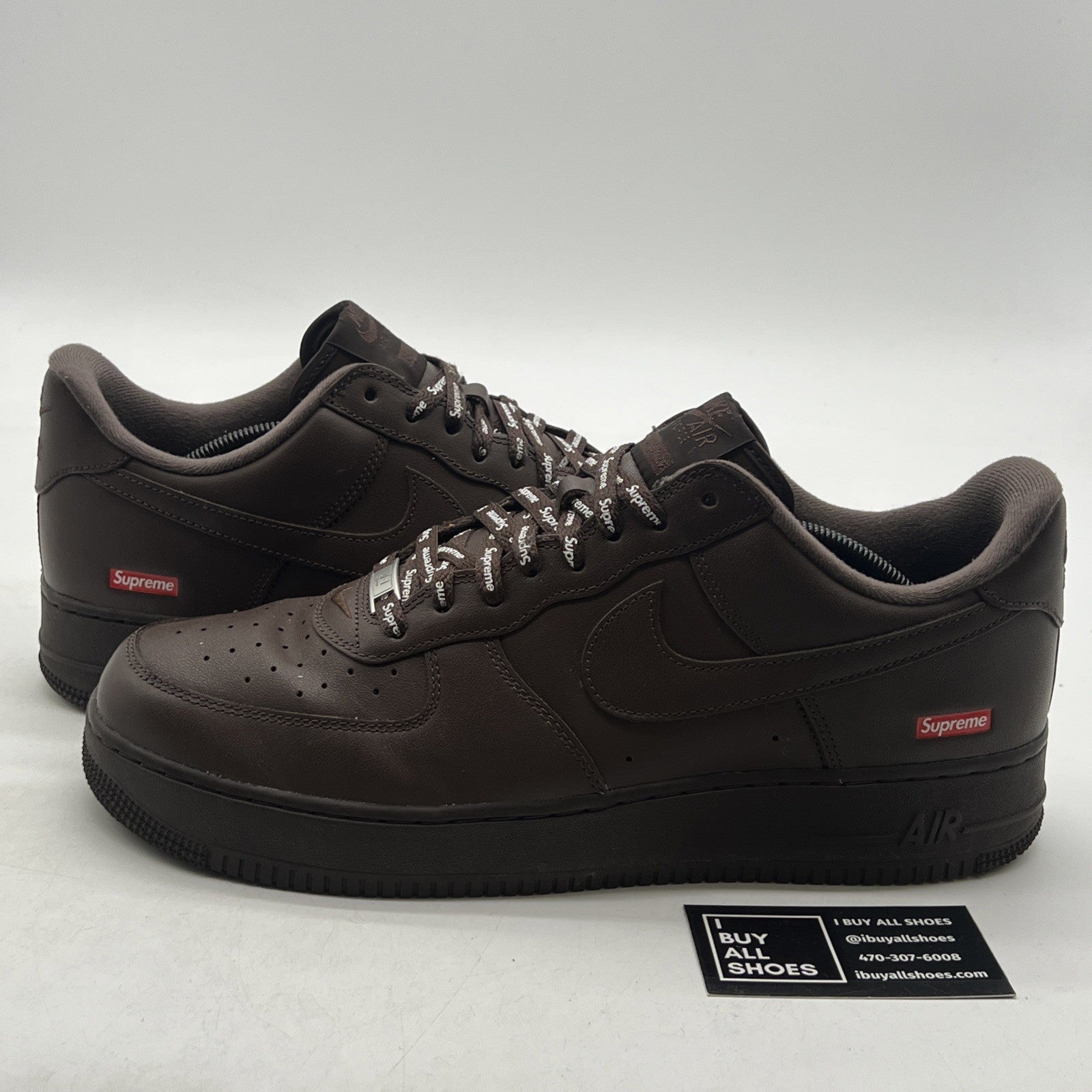Size 13 - Nike Supreme x Air Force 1 Low Box Logo - Baroque Brown (CU9226-200)