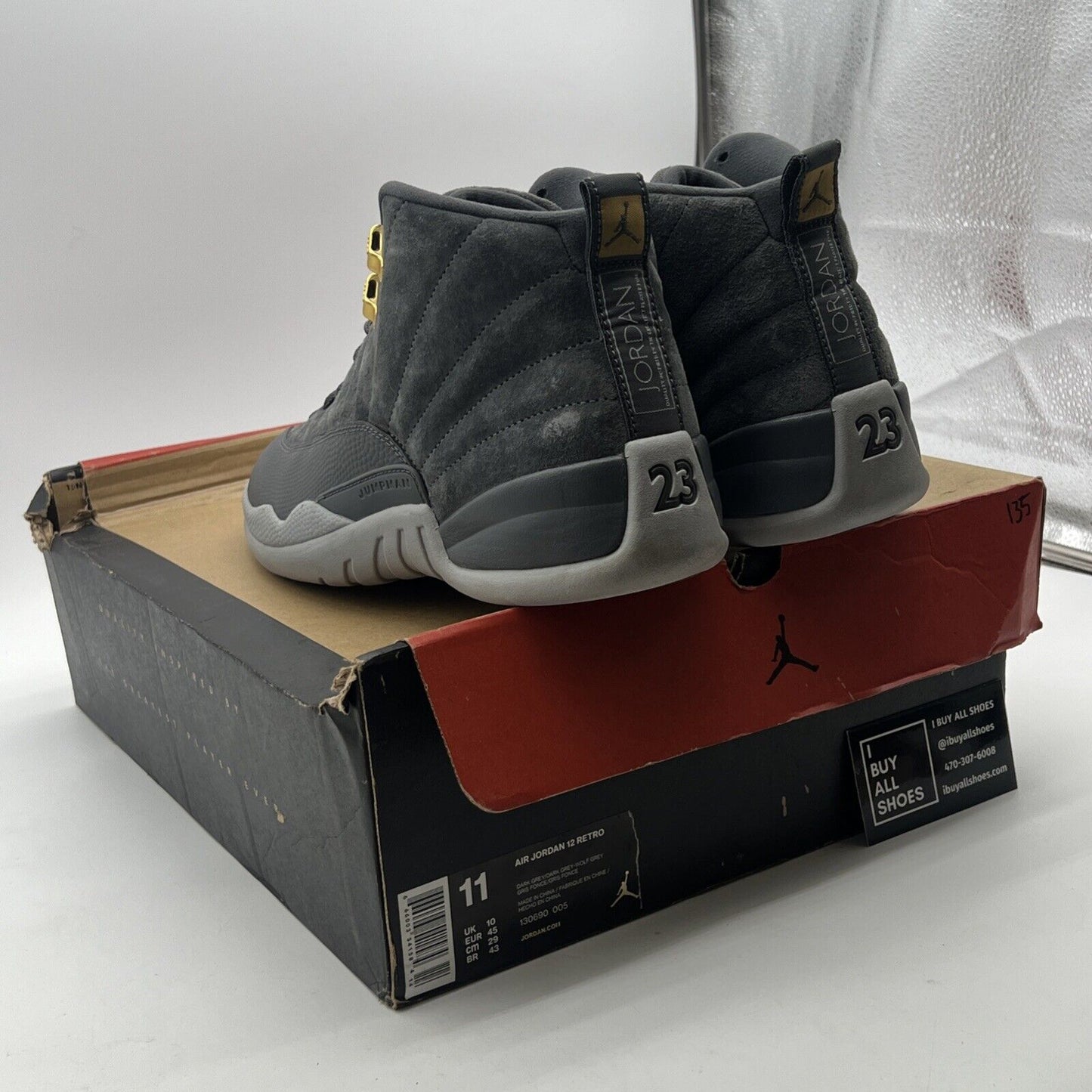 Size 11 - Air Jordan 12 Retro Dark Grey (130690-005)