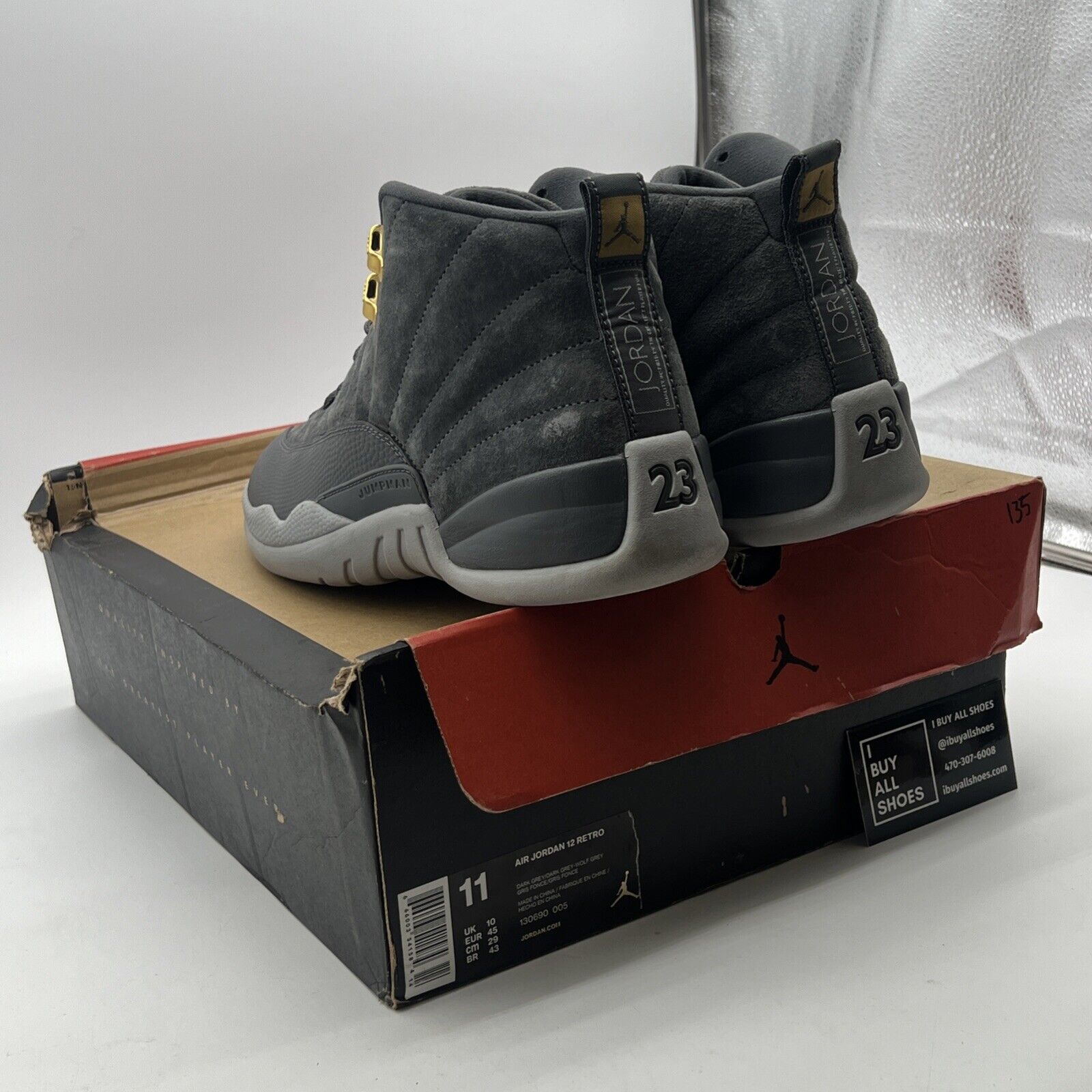 Size 11 - Air Jordan 12 Retro Dark Grey (130690-005)
