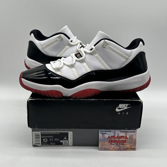 Size 13 - Jordan 11 Retro Low Concord-Bred White Black Tuxedo Red Sole Icy Cream