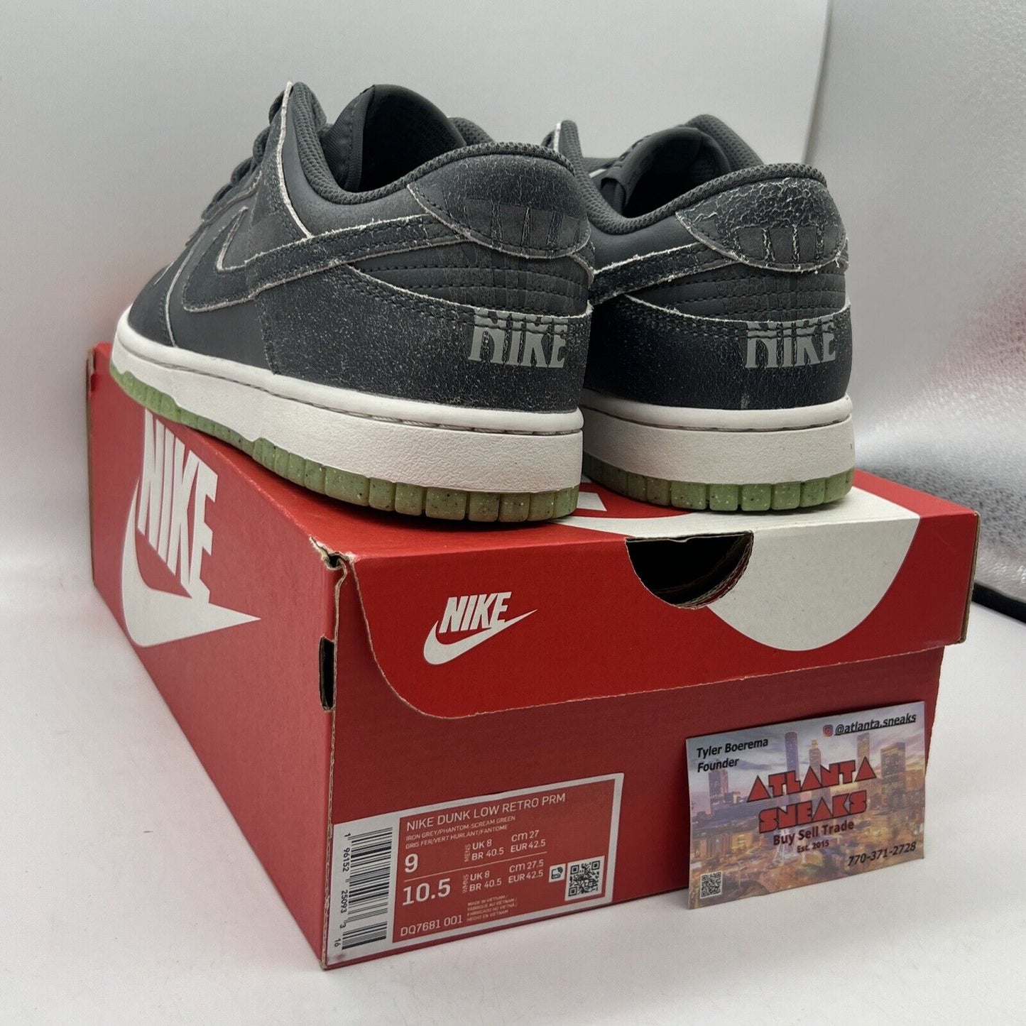 Size 9 - Nike Dunk Low Iron Gray Scream Green 2022 Brand New Og All