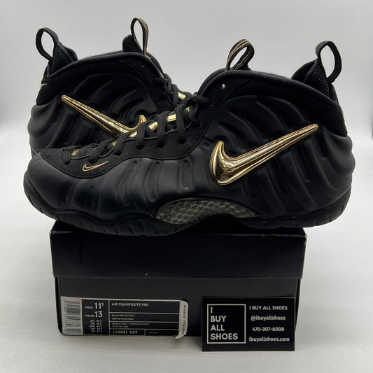 Size 11.5 - Nike Air Foamposite Pro Black Metallic Gold (624041-009)