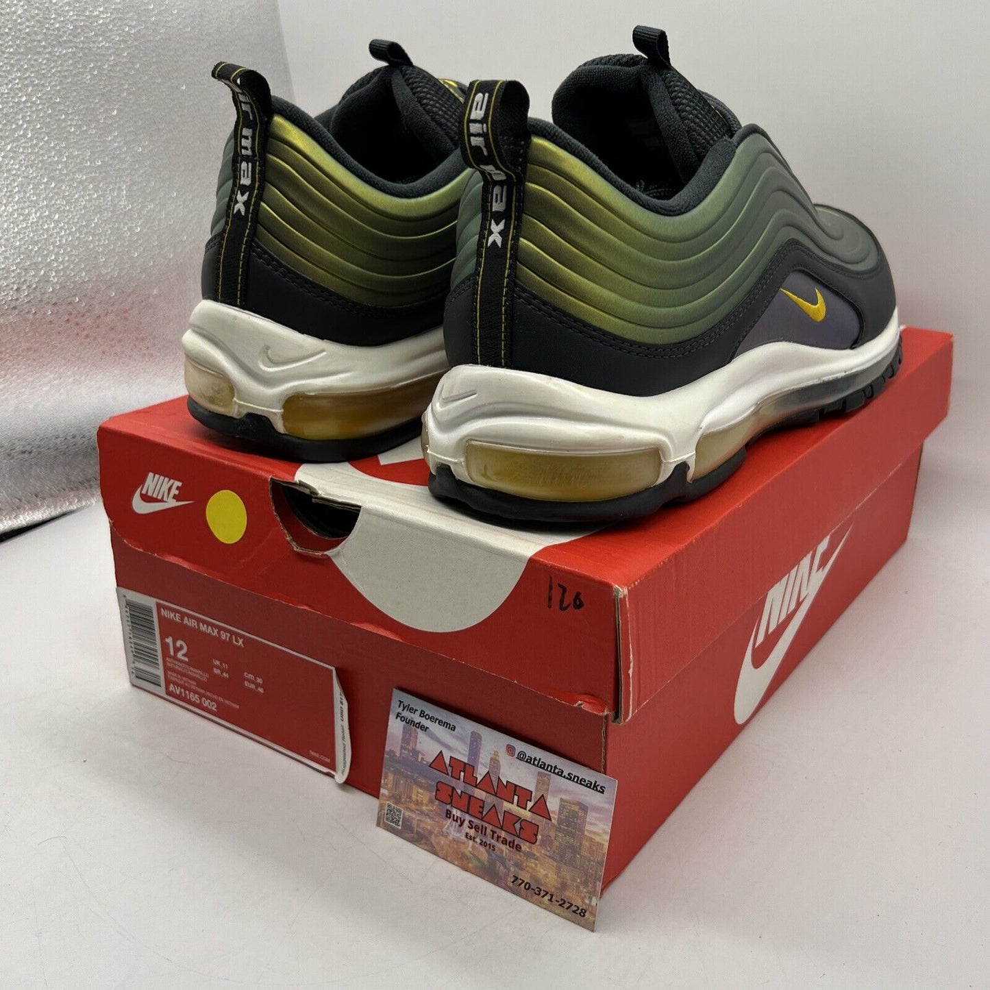 Size 12 - Nike Air Max 97 LX Anthracite Amarillo Blue Green White (AV1165-002)