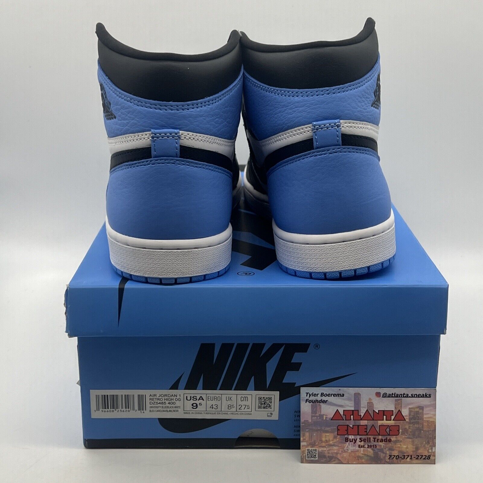 Size 9.5 - Jordan 1 Retro OG High UNC Toe Navy White Leather (DZ5585-400)