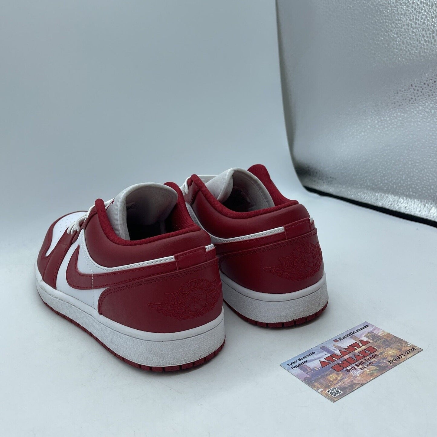 Size 9.5 - Air Jordan 1 Low Gym Red White Leather (553558-611)