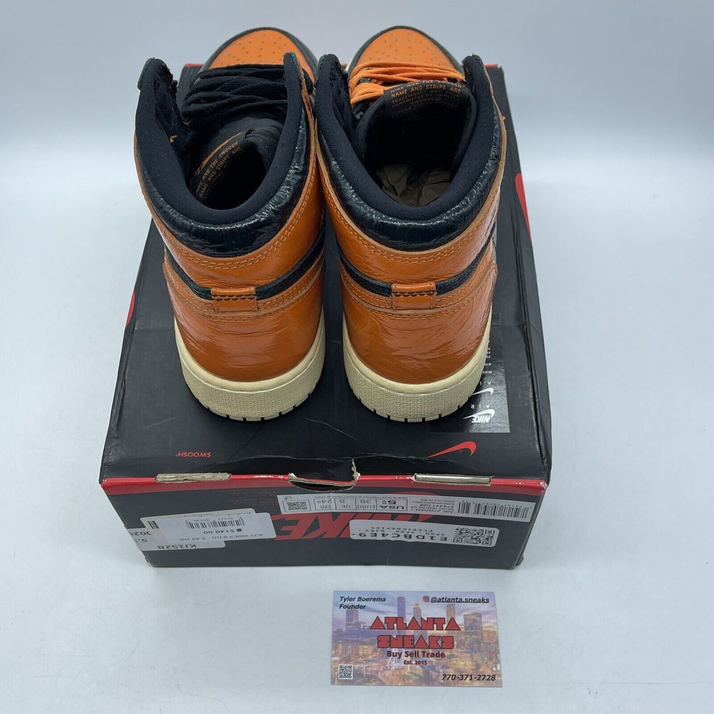 Size 5.5Y - Jordan 1 Retro OG High Shattered Backboard 3.0 Orange (575441-028)