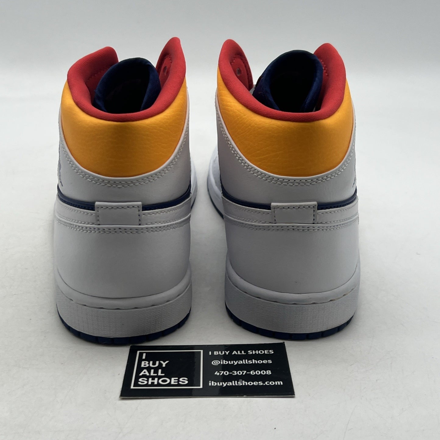 Size 11.5 - Air Jordan 1 Mid White Deep Royal Blue (554724-131)