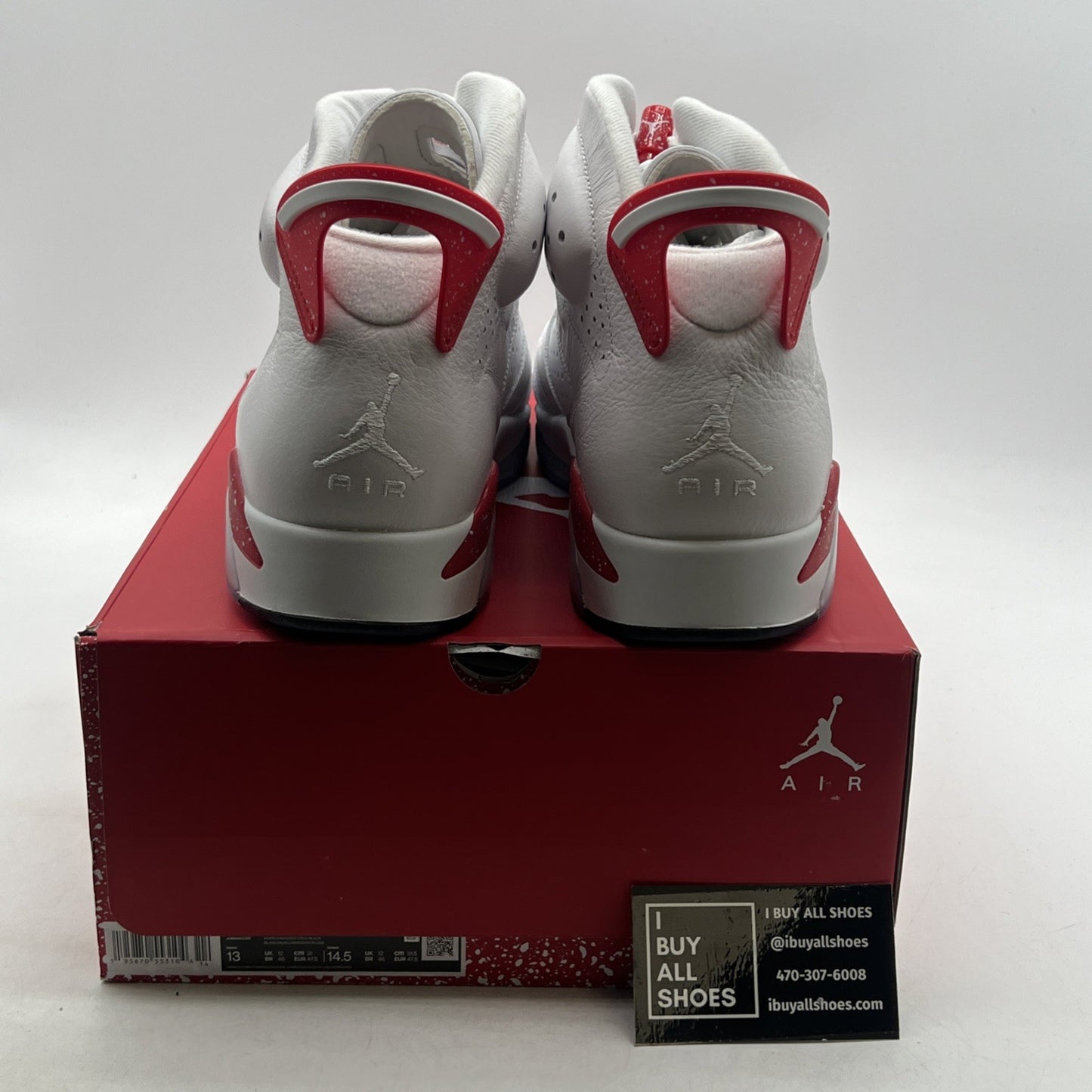 Size 13 - Air Jordan 6 White and University Red 2022 (CT8529-162)
