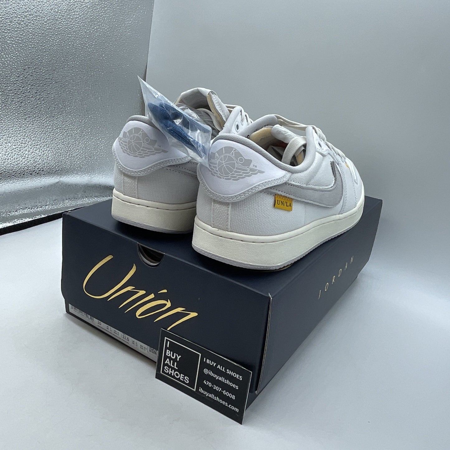 Size 10 - Air Jordan 1 KO x Union LA Low White Neutral Grey (DO8912-101)