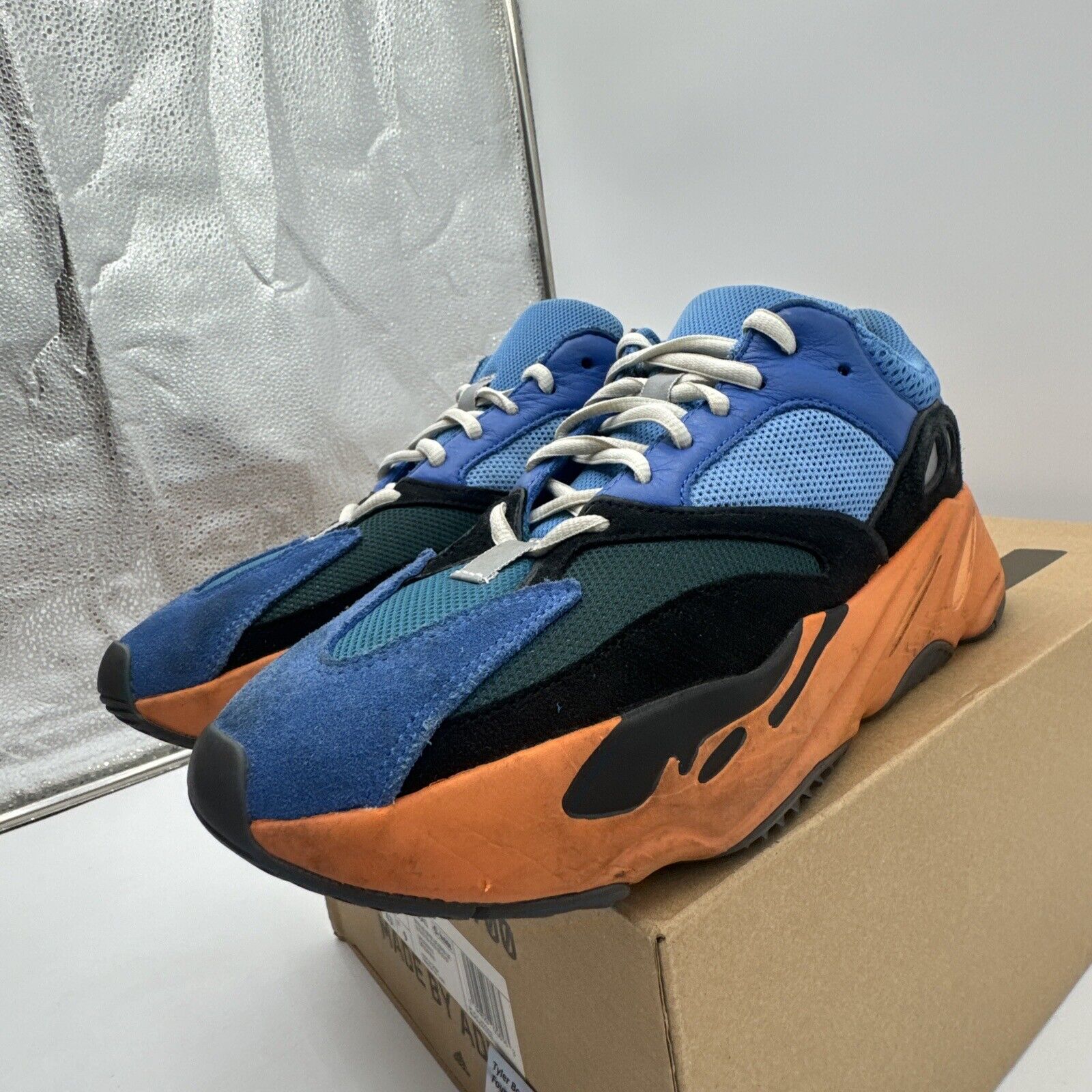 Size 9.5 - adidas Yeezy Boost 700 Bright Blue Orange Boost Image With Box OG All