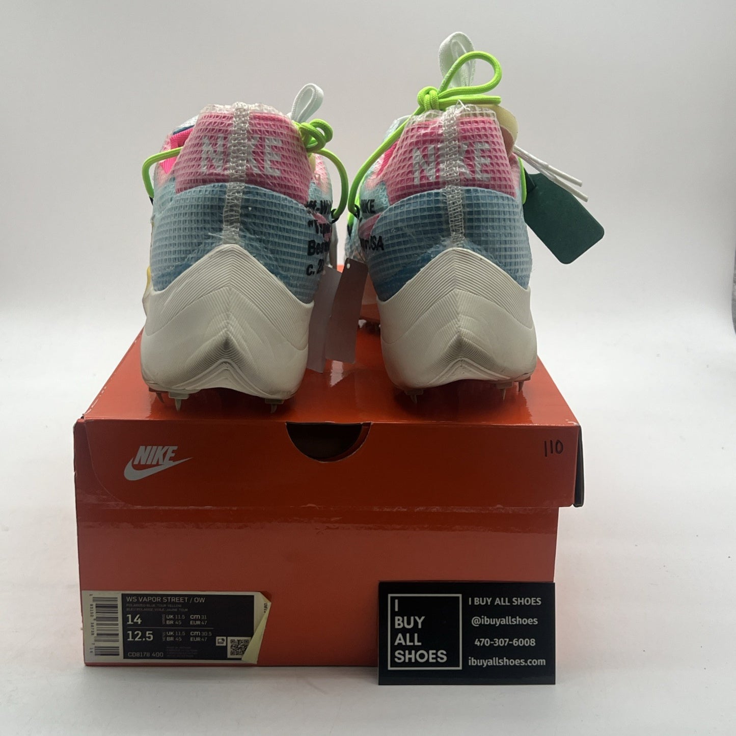 Size 14 - Nike Off-White x Vapor Street Polarized Blue W (CD8178-400)