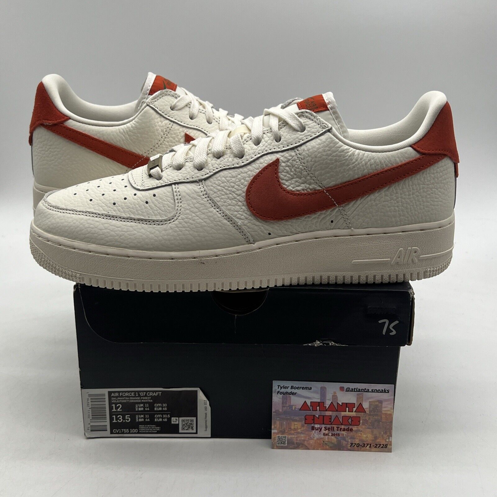 Size 12 - Nike Air Force 1 '07 Craft Mantra Orange (CV1755-100)