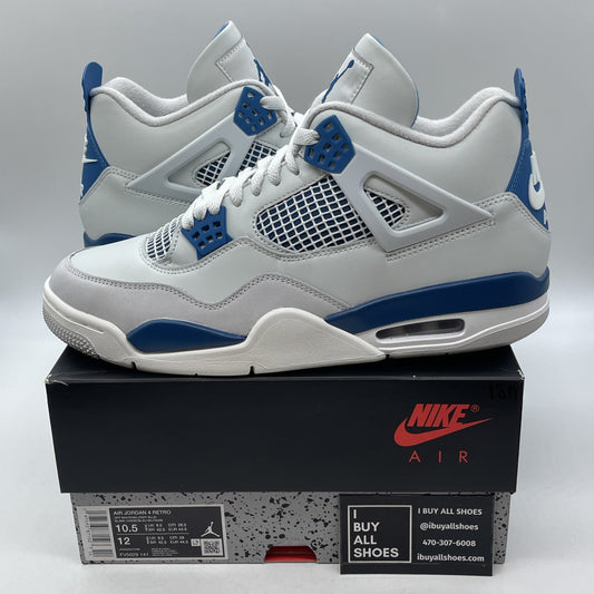 Size 10.5 - Air Jordan 4 Retro 2024 Military Blue Grey Suede (FV5029-141)
