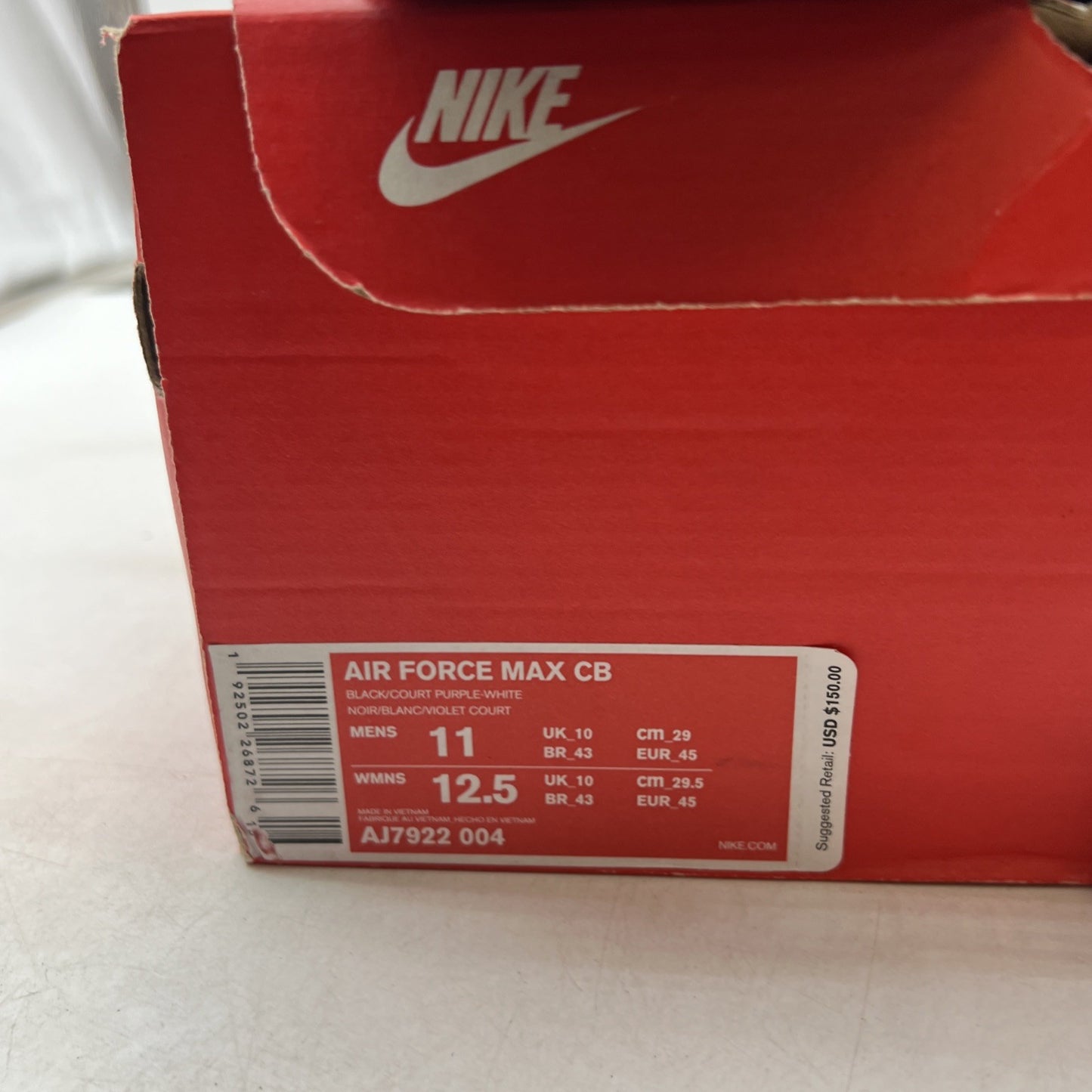 Size 11 - Nike Air Force Max CB OG Purple (AJ7922-004)
