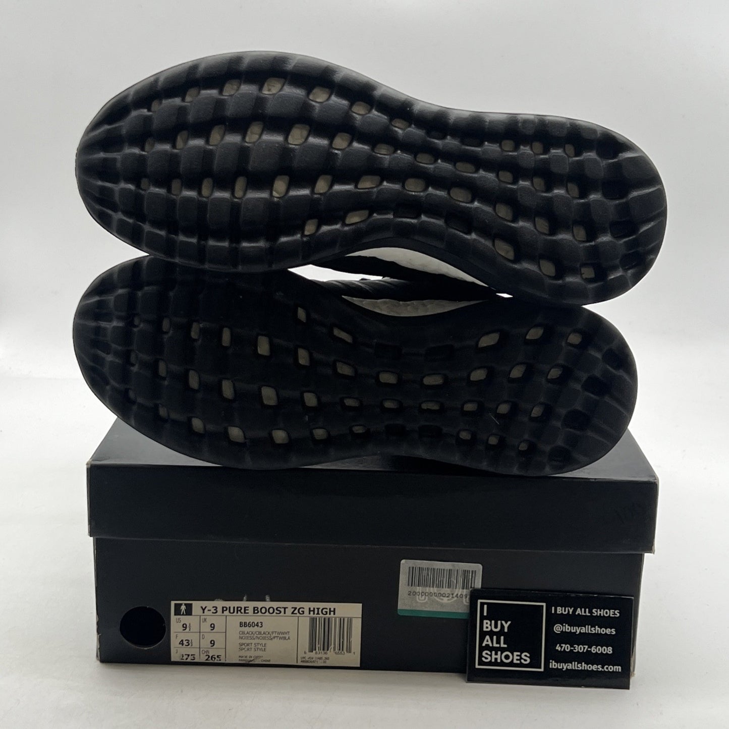 Size 9.5 - Adidas Y-3 PureBoost ZG High Core Black (BB6043)
