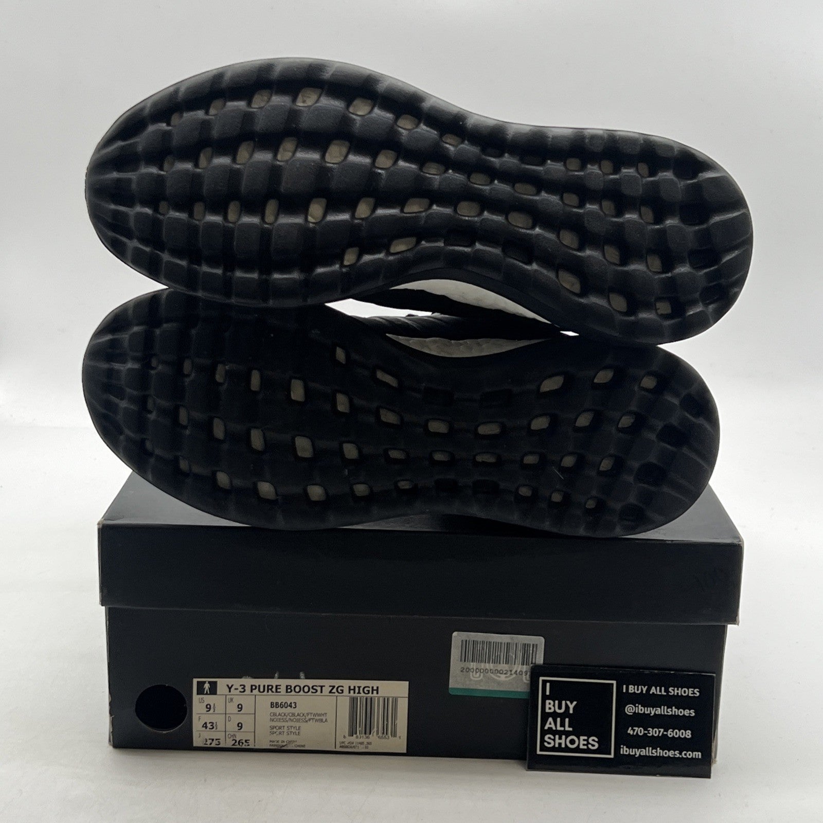 Size 9.5 - Adidas Y-3 PureBoost ZG High Core Black (BB6043)