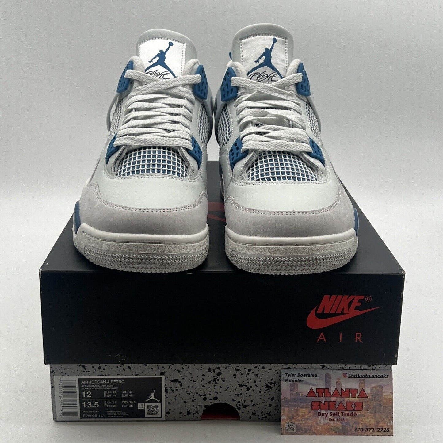 Size 12 - Air Jordan 4 Retro 2024 Military Blue (FV5029-141).