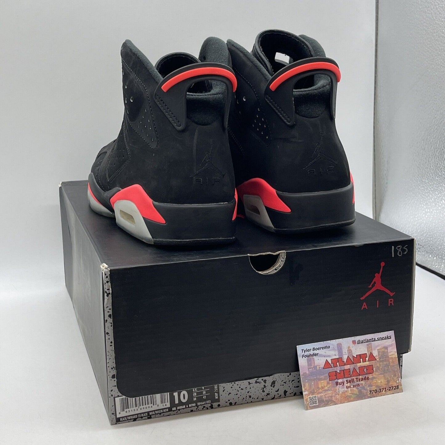 Size 10 - Jordan 6 Retro Infrared Black 2014 Pink Black Suede (384664-023)