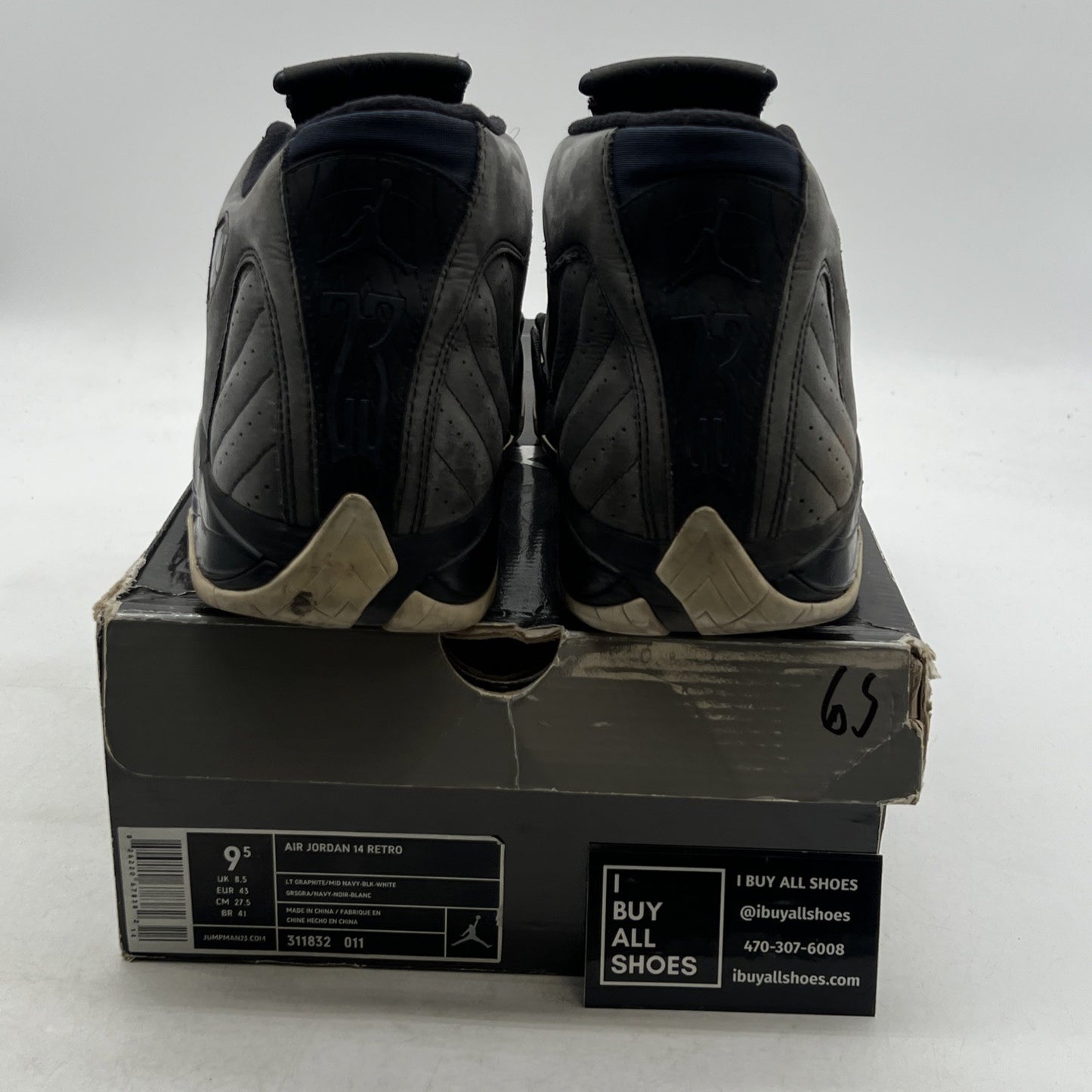 Size 9.5 - Air Jordan 14 Retro Graphite Navy (311832-011)