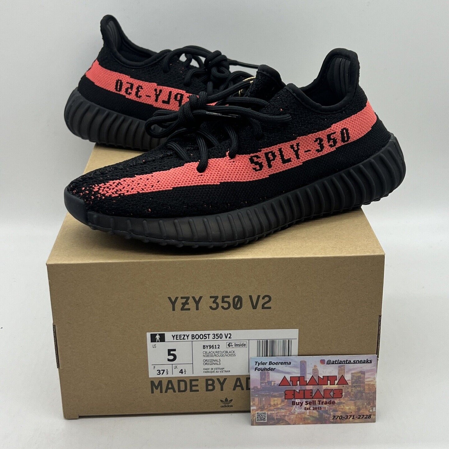 Size 5 - adidas Yeezy Boost 350 V2 Low Red Stripe Brand New Og All