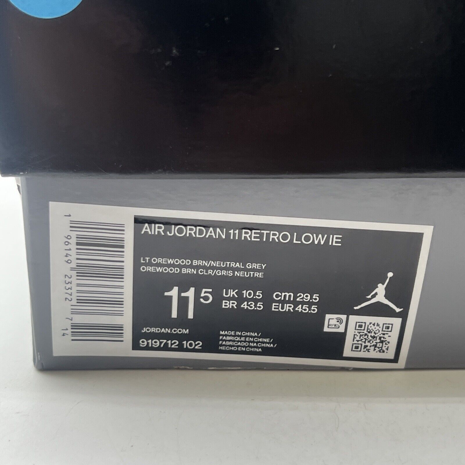 Size 11.5 - Air Jordan 11 Retro IE Low Light Orewood Brown (919712-102)