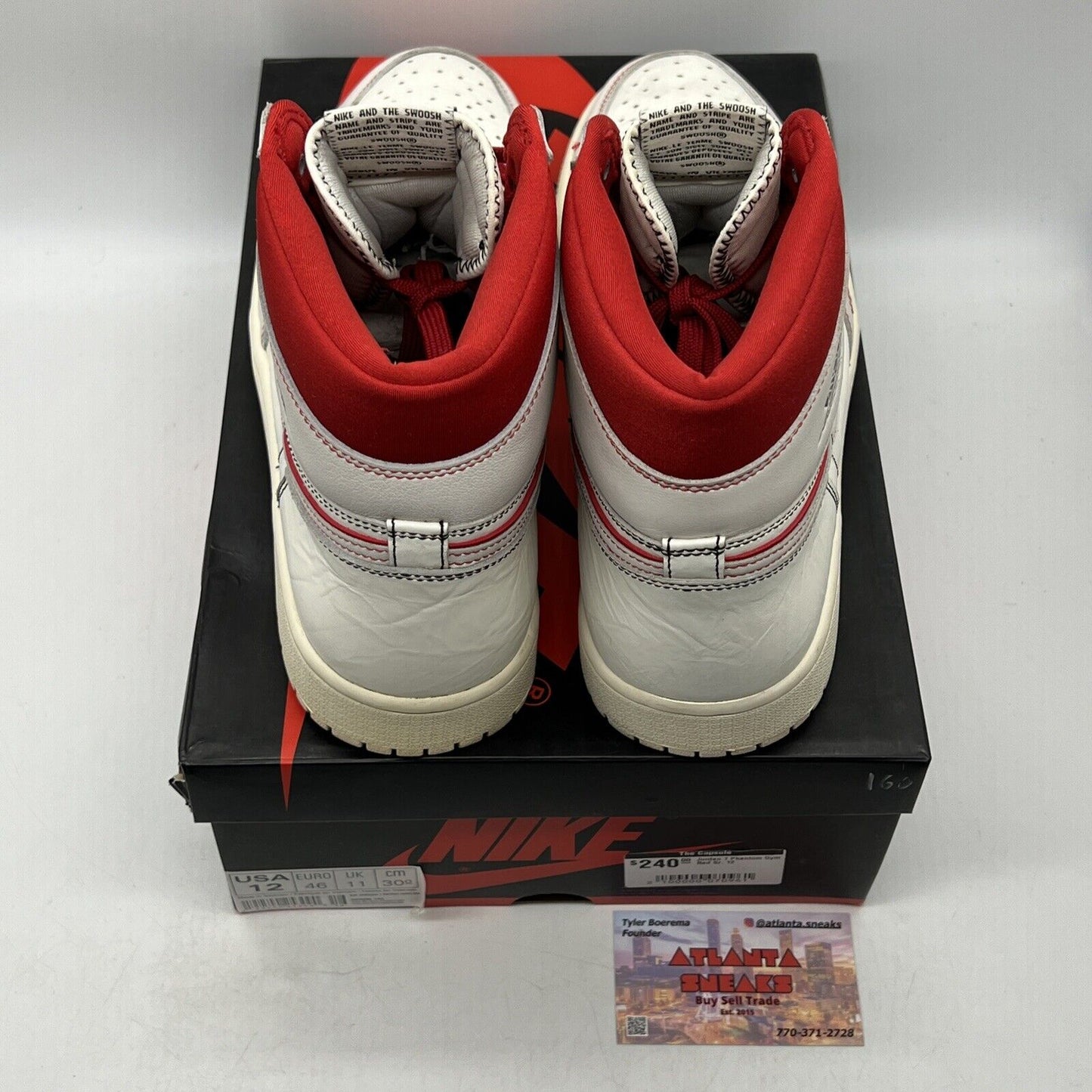 Size 12 - Air Jordan 1 Retro OG High Phantom Red White Black Leather 555088-160