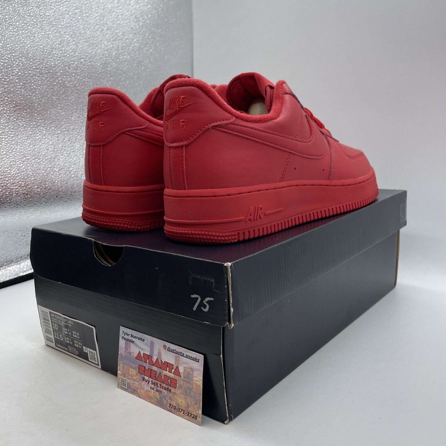 Size 10 - Nike Air Force 1 Low Triple Red Leather (CW6999-600)