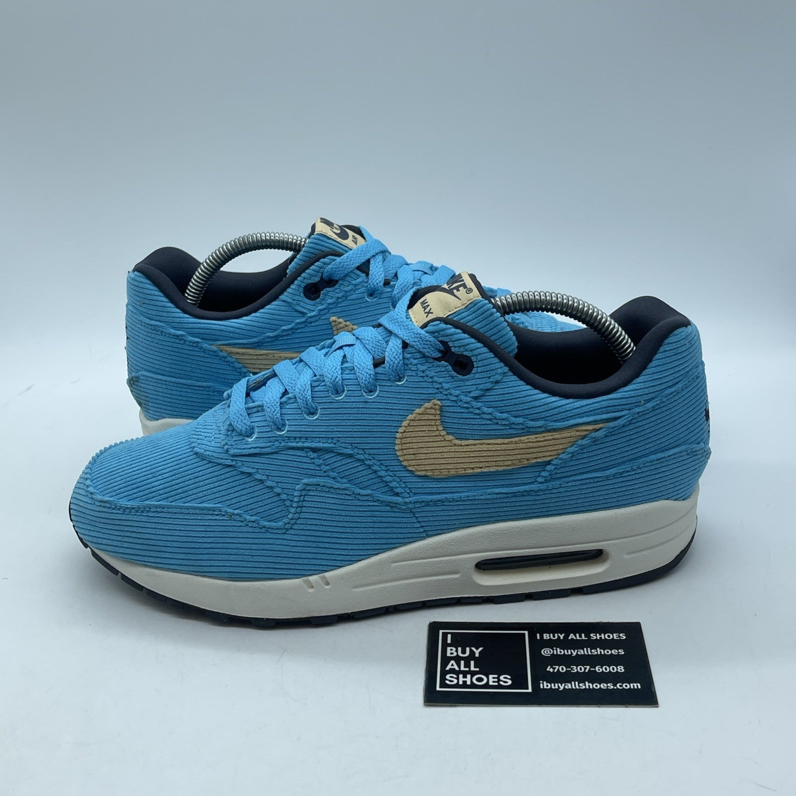 Size 9.5 - Nike Air Max 1 Premium Baltic Blue Corduroy Suede (FB8915-400)