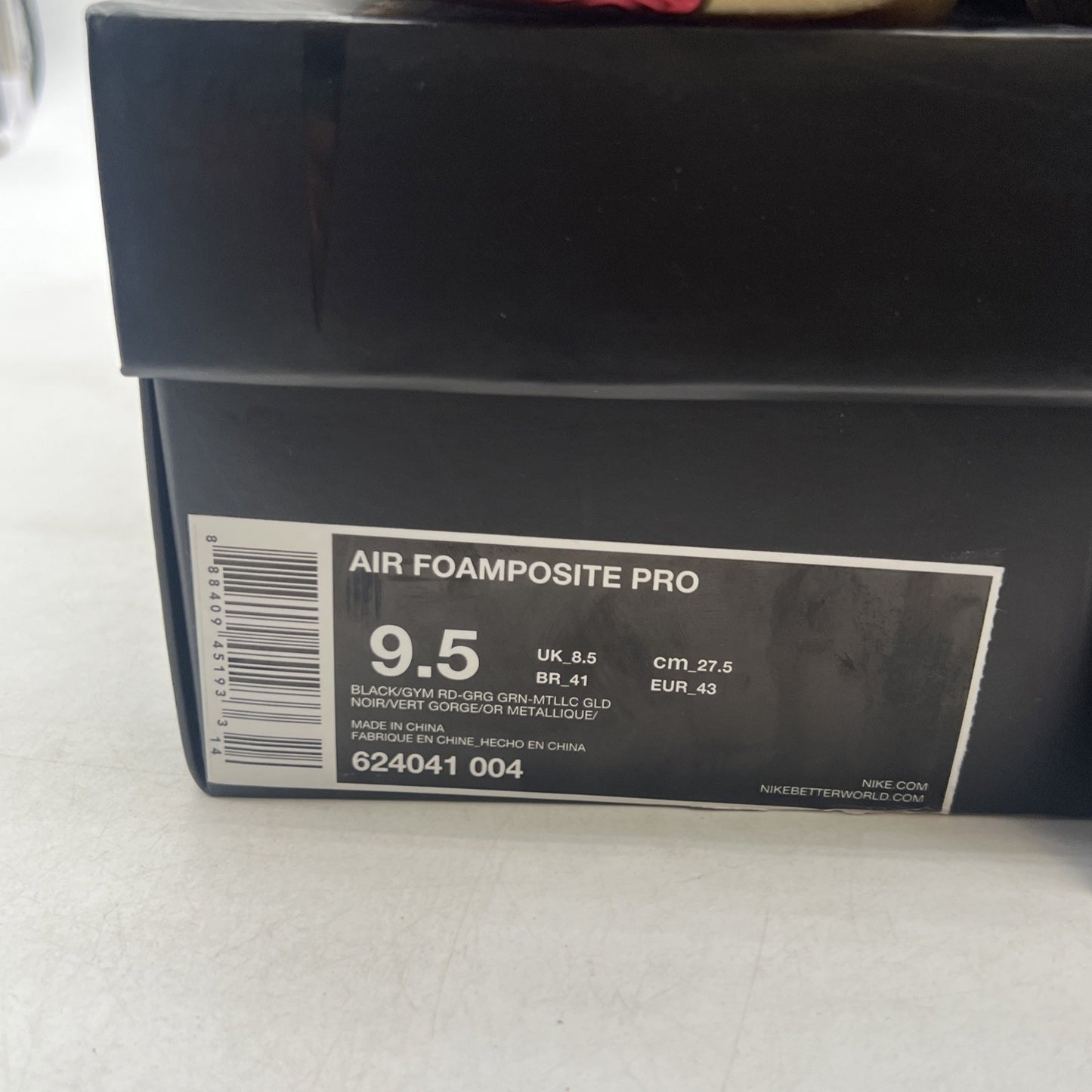 Size 9.5 - Nike Foamposite Pro Gucci - Black (624041-004)