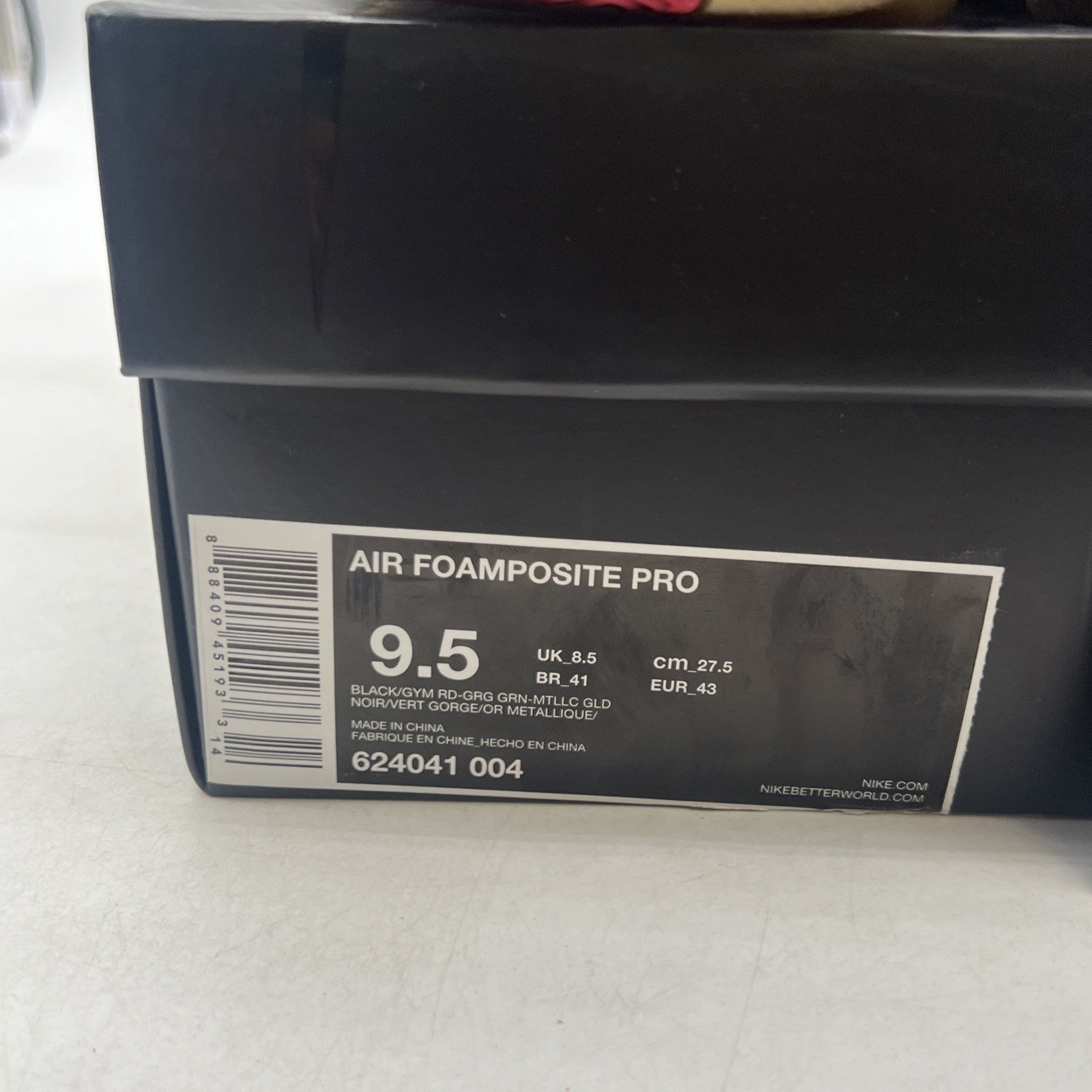 Size 9.5 - Nike Foamposite Pro Gucci - Black (624041-004)