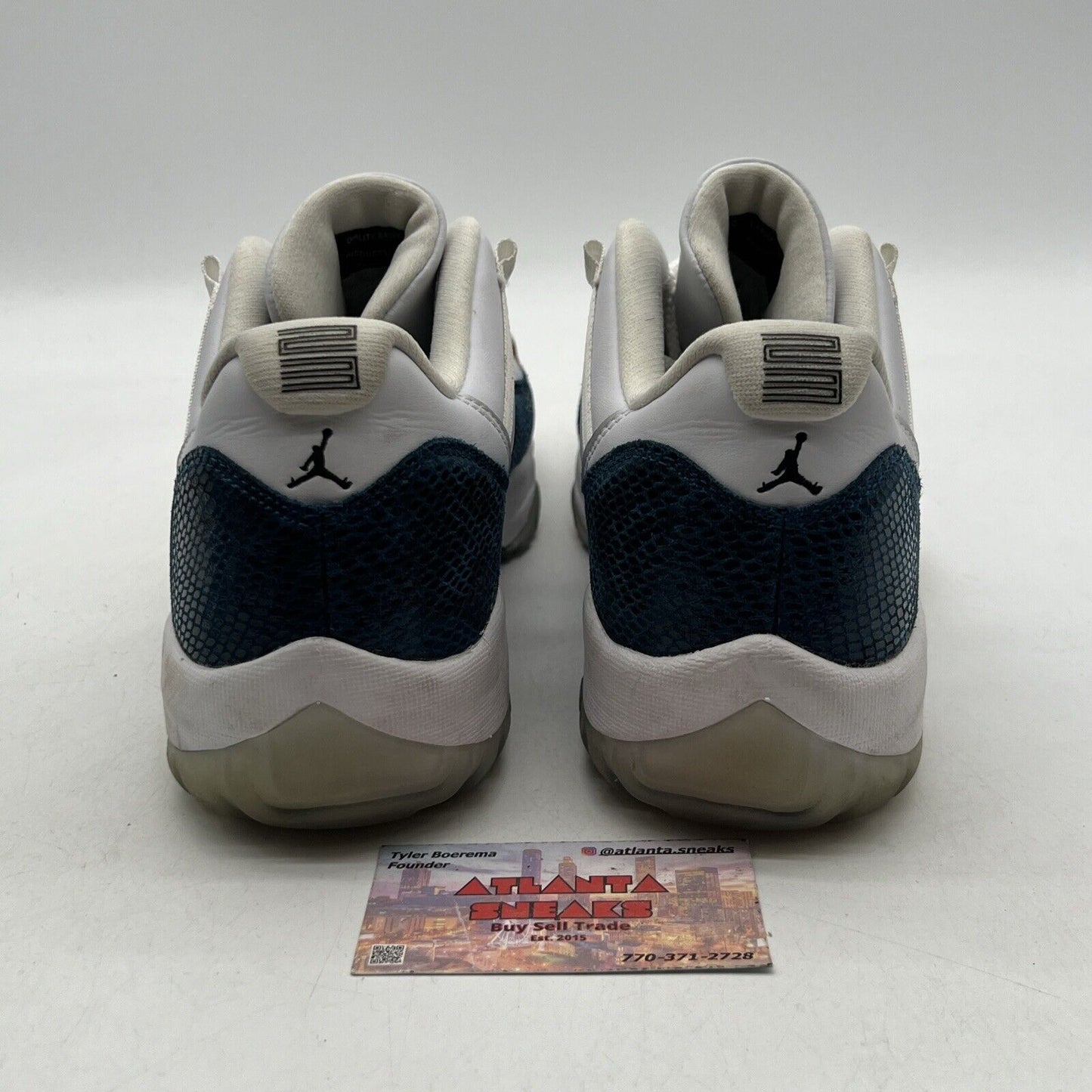 Size 12 - Jordan 11 Retro Low Snakeskin 2019 White Blue Leather (CD6846-102)
