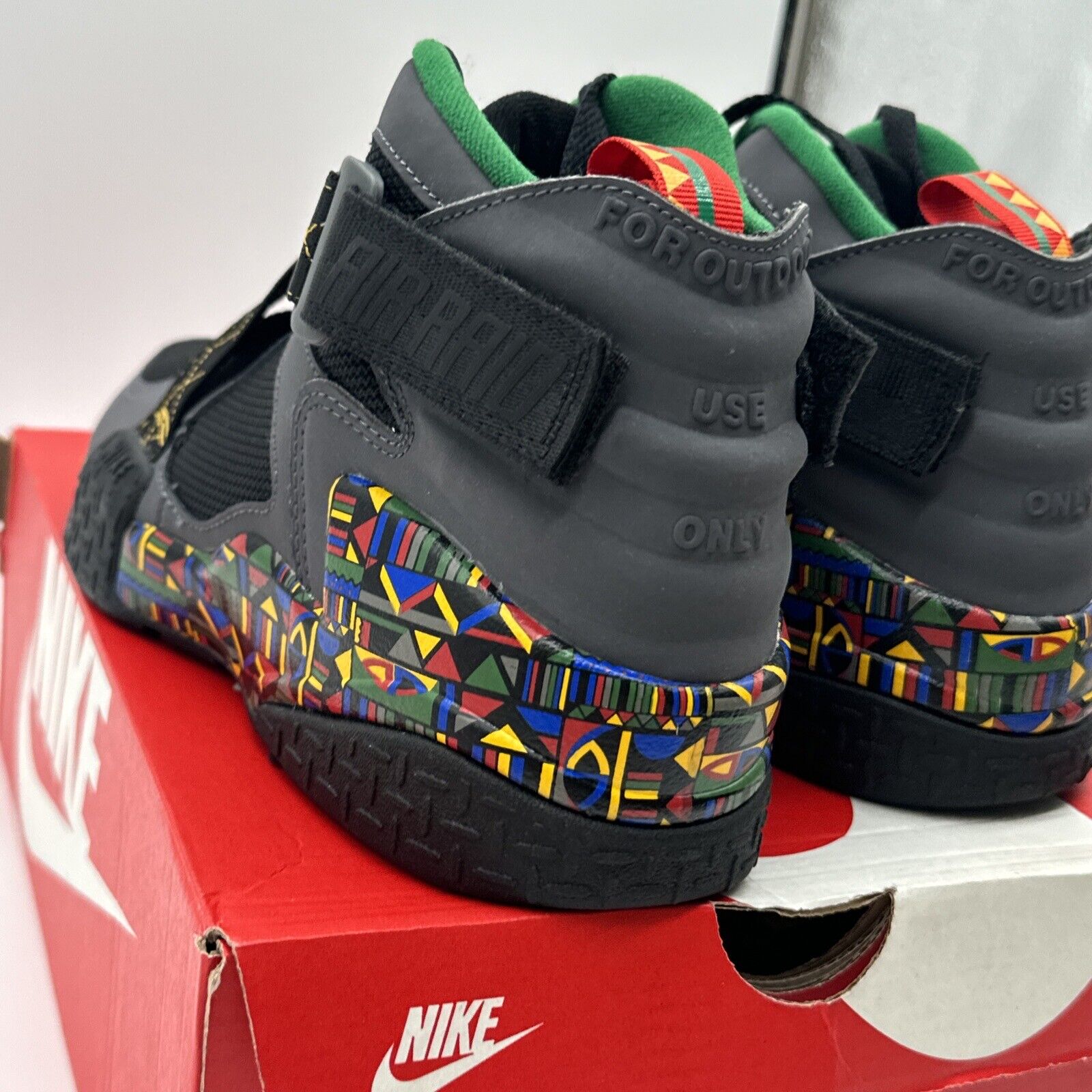 Size 8.5 - Nike Air Raid Urban Jungle Gym 2020 Dark Grey Multi Color Suede OG Al